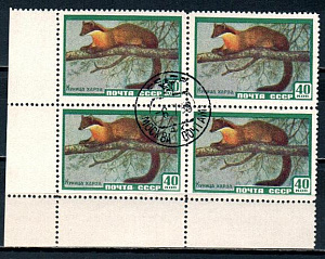 СССР, 1959, Фауна, харза, 40 коп., квартблок (.)...поля на усмотрение магазина СССР, 1959, Фауна, харза, 40 коп., квартблок (.)...поля на усмотрение магазина