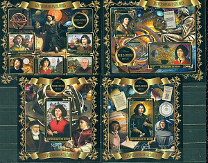 Бенин, 2018, Николай Коперник, лист + 3 блока