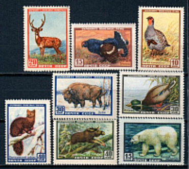 СССР, 1957, №1986-93, Фауна, серия из 8-ми марок...