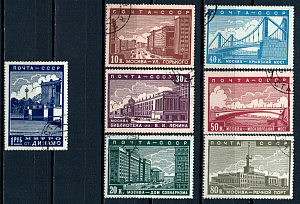 СССР, 1939, №653-59, Реконструкция Москвы, серия из 7-ми марок (.)...