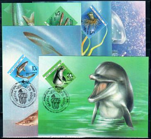 СССР, 1991,Фауна Чёрного моря, 5 картмаксимумов