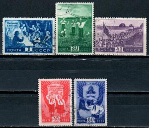 СССР, 1948, №1317-21, Пионеры, серия из 5-ти марок, (.)