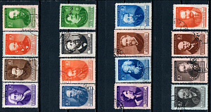 СССР, 1951, №1627-42, Учёные, серия из 16-ти марок, (.)...