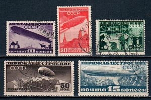 СССР, 1931, №373-77, Дирижаблестроение, серия из 5-ти  марок (.)...