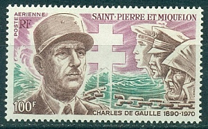 Сан-Пьер и Микелон, 1971, Генерал Де Голлль.1 марка, 35 Евро