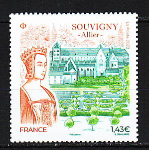 Франция, 2022, Регионы, Город Сувиньи, Бурбоны, 1 марка